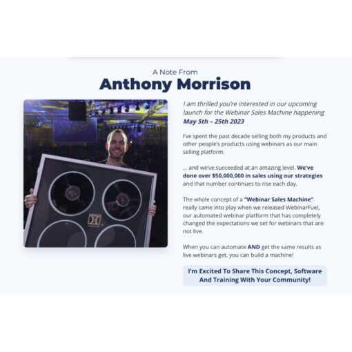 [Video Course] Webinar Sales Machine by Anthony Morrison - Image 2