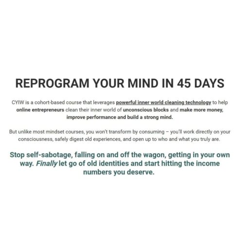 [PDF Course] Clean Your Inner World- Reprogram Your Mind In 45 Days by Tej Dosa