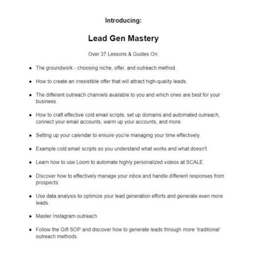 [PDF Course] Lead Gen Mastery by Zarak C