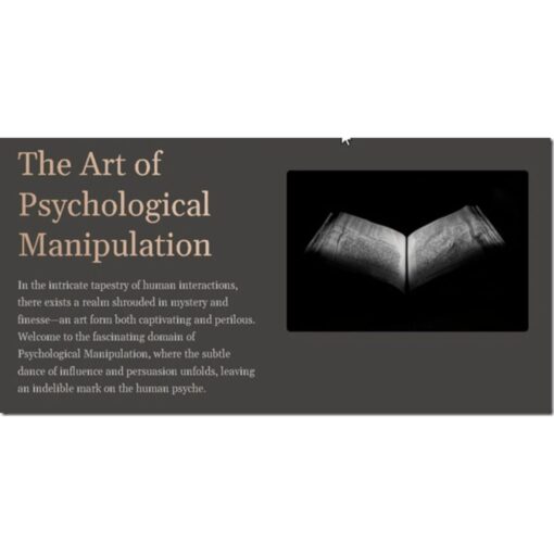 [Video Course] The Art of Psychological Manipulation