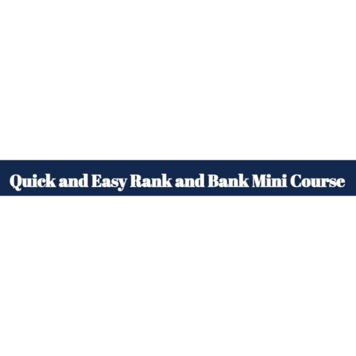 [Video Course] Easy Rank and Bank Mini Course by Saravanan Ganesh